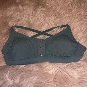 green button up bikini top